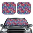 thumbnail image 2 of Fotbe Tropical Leaves 2-Piece Car Windshield Sun Shade | Sun Blocker for Car Windshield | Foldable Automotive Interior Accessories for Sun Protection-Medium, 2 of 6