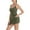 03# Army Green, variant on UoCefik The Ultimate Tummy Control Backless Active Dress Longer Made for Movement & Easy Bathroom Breaks, Women Sleeveless Athletic Strap Dress with Shorts Black XL