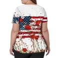 thumbnail image 4 of Sewkxo Scrubs Top for Women American Independence Day Print Short Sleeve V Neck Scrub Tee Shirts Loose Fit Summer Caregiver Uniform with Pockets,Red 2XL, 4 of 5
