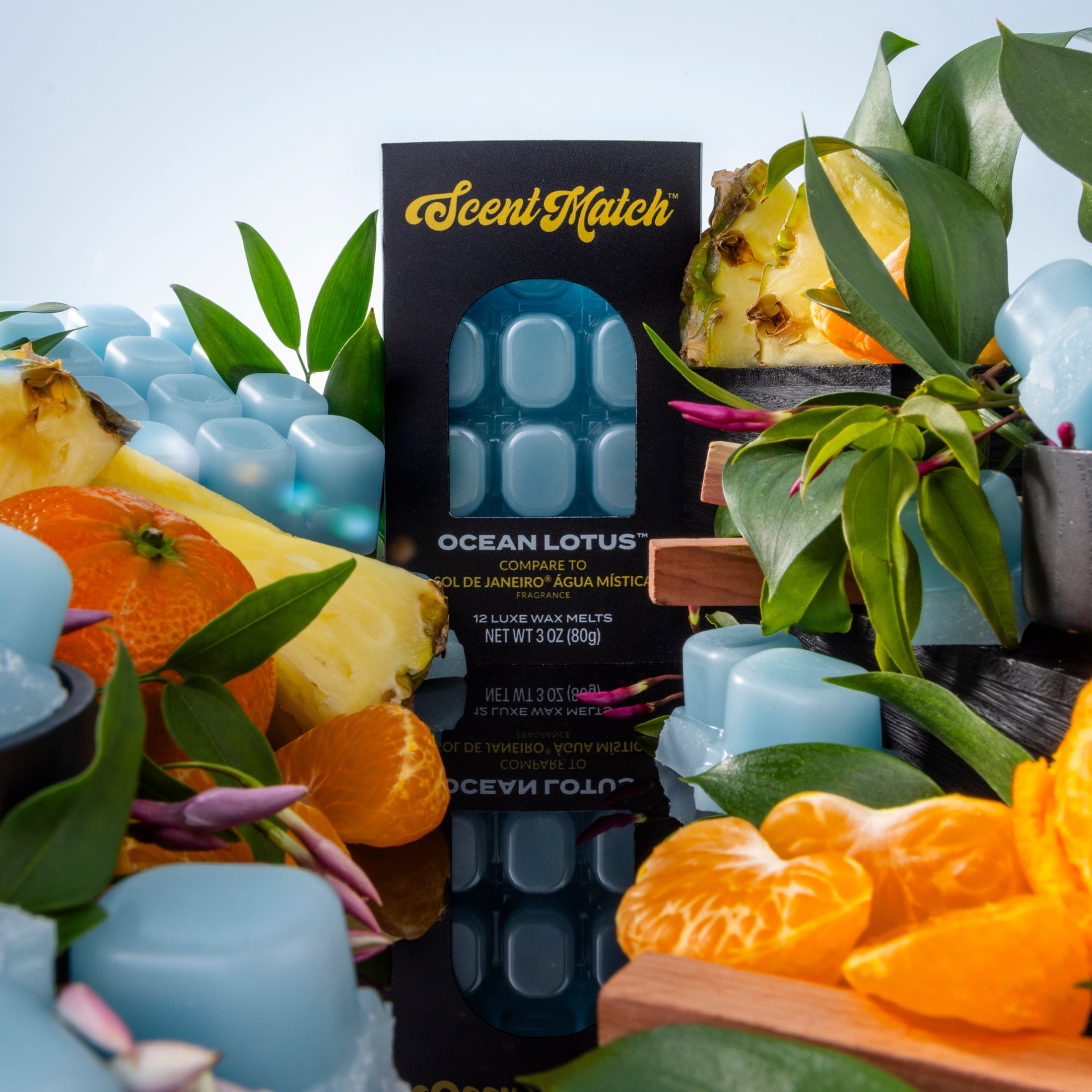 IllumiScents ScentMatch, 3 oz Wax Melts, Ocean Lotus (Compare to: Sol De Janeiro® - Agua Mistica™)