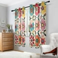 thumbnail image 2 of Yayeee Window Curtains Light Filtering 63"x42" Grommet Panel Pair Home Living Room Decor, Colorful Flowers, 2 of 7