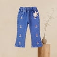 thumbnail image 5 of Bovxnpu Girls Wide Leg Jeans Flare Denim Pants Denim Flare Kids Beaded Elastic Waist Applique Casual Comfortable Detail Pants, 5 of 5