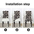 thumbnail image 3 of Marble Geometric Lines and Cubes Black and White Marbling Surface Modern Luxurious Chair Covers Set of 6 Decorative Seat Slipcovers Removable for Dining Room, 3 of 5