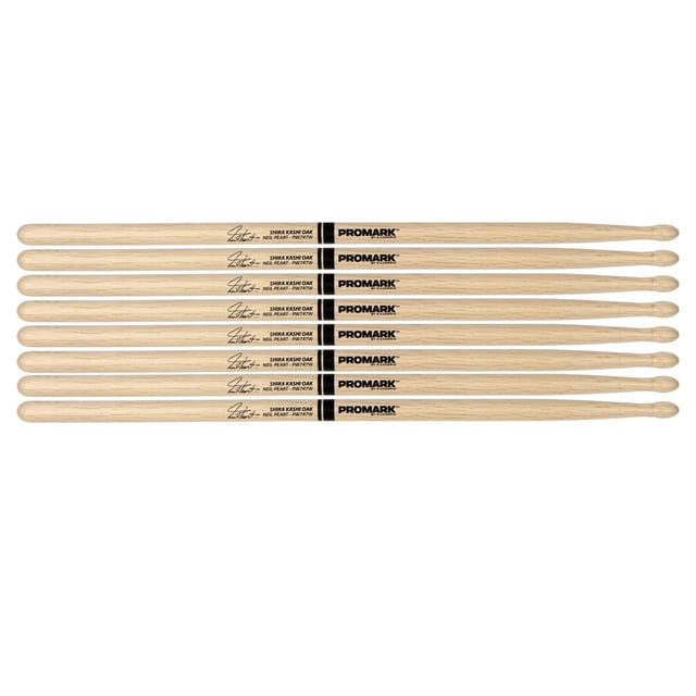 ProMark Neil Peart 747 Shira Kashi Oak Drumsticks, Wood Tip, - Buy 3 Pairs Get 1 Free