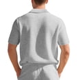 thumbnail image 4 of Waffle Polo Shirts for Men Summer Casual Short Sleeve Collared Relaxed Fit Plain Work Shirts Mens Tees, 4 of 9