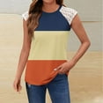 thumbnail image 2 of HADST Women's Crew Neck Sleeveless Lace Tank Tops - Summer Color Block T-Shirts, Trendy & Chic, Sizes S-XXL, 2 of 5