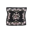 thumbnail image 2 of INSPIRE CHIC Women 100% Silk Floral Graphic Print Square Head Scarf Kerchief Neckerchief 21 Inches 21 5/8 x 21 5/8‘’ Black Lyonia Ovalifolia, 2 of 3