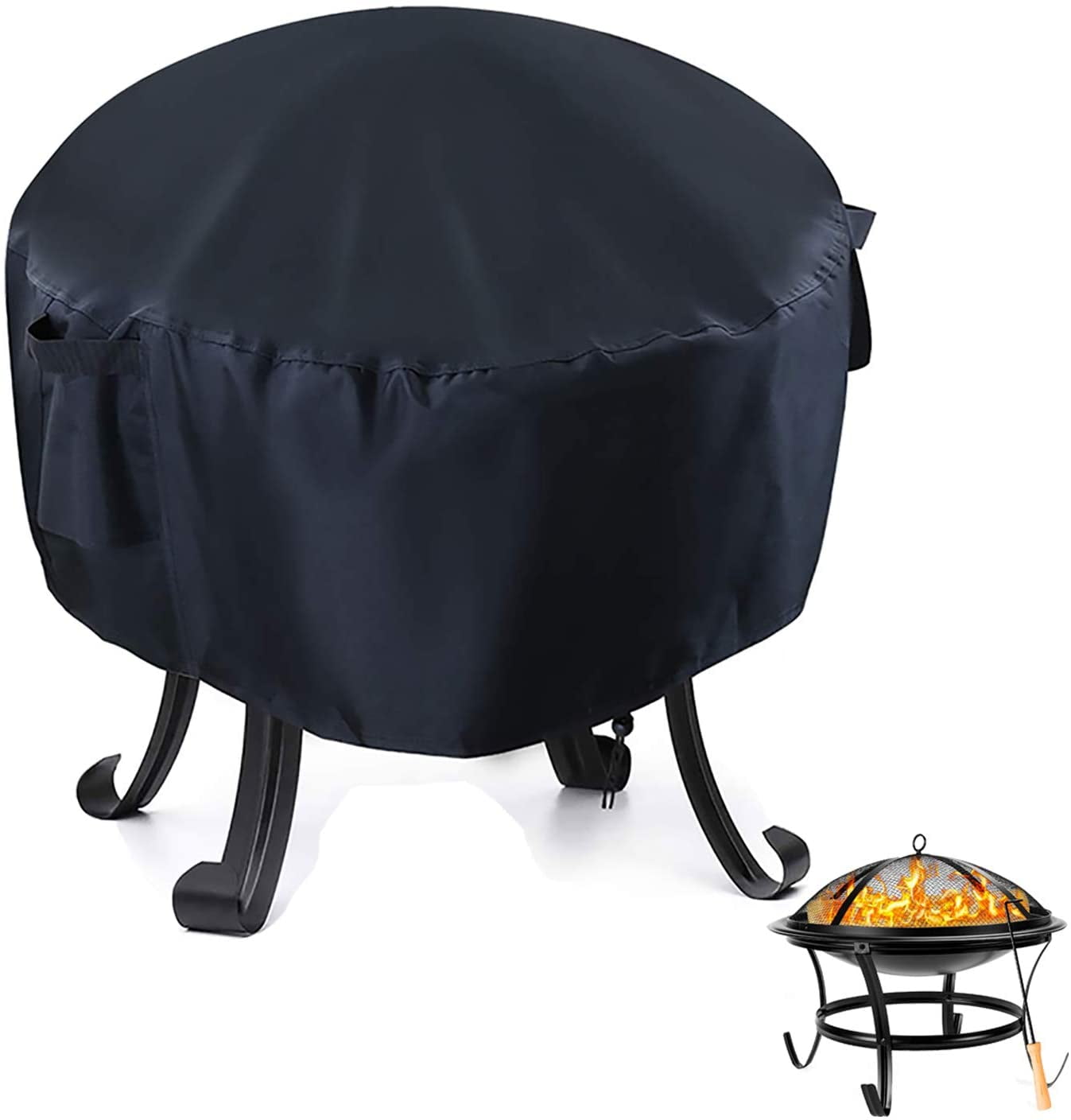 44" Square Gas Fire Pit Cover 210D Fabric Coating Patio Durable Outdoor Cover