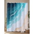 thumbnail image 4 of Tropical Coastal Shower Curtain, Beach Ocean Waves Bathroom Decor Curtains Set with Hooks, Turquoise Aqua Waterproof Fabric Home Accessories， Stall 48 X 72 Inch, 4 of 6