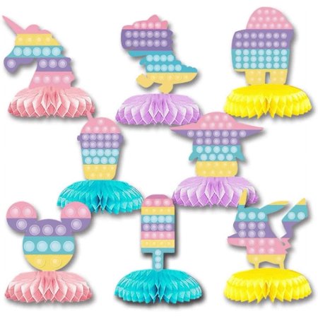 8 pcs POP fidget centerpieces popular party supplies theme decorations plates tablecloth fidget birthday party popular game birthday