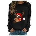 thumbnail image 1 of Heliisoer Chirstmas Chandail en Molleton à Manches Longues Imprimé pour Femmes Blouse Décontractée Pull, 1 of 4