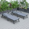 thumbnail image 2 of LeisureMod Marlin Poolside Outdoor Patio Lawn and Garden Modern Black Powder Coated Aluminum Frame Suntan Sling Chaise Lounge Chair with Armrests, Set of 2 (Dark Grey), 2 of 9