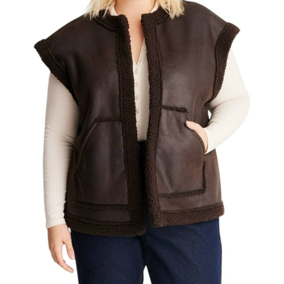 Women's Plus Size Brown Vest