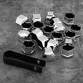 thumbnail image 5 of Cubierta de Cubo de Rueda 20 Piezas 17mm Cubiertas de Cubo de Rueda de neumático de Coche Tuerca Perno Tornillo Cubierta de protección Tapa de Plata Universal, 5 of 5