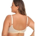 thumbnail image 5 of YWDJ Push up Bras for Women Plus Size Padded Comfortable Bras No Underwire Bras Adjustable Straps Full Coverage Wrap Sleep Bras Padded Plus Size Lace Comfortable Bras Comfy Bras Beige L, 5 of 6
