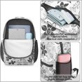 thumbnail image 2 of 17 Inch Lightweight Backpack,PVC Waterproof Oxford Fabric, Ergonomically Designed, with Large Capacity, Wildflower Garden Aesthetic Floral Print, 2 of 5