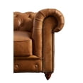 thumbnail image 5 of Crafters and Weavers Craftsman Mission Leather Loveseat in Light Chestnut, 5 of 7
