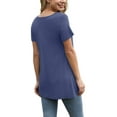 thumbnail image 3 of Anygrew Womens Summer Short Sleeve Tunic Tops Loose Fit Casual Blouses, 3 of 4