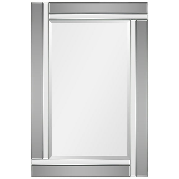 Rectangular Beveled Charcoal Gray Mirror Framed Wall Mirror 24" x 36"