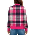 thumbnail image 4 of Perfectbot Women's Trendy Zip Up Bomber Jacket - Casual Plaid with Pockets Fall Winter Outerwear, 4 of 6