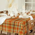 thumbnail image 5 of Fall Tablecloth 60 x 102 Inch Retro Orange Autumn Plaids Table Cover Seasonal Rectangle Farmhouse Table Cloth for Thanksgiving Kitchen Dining Table Decoration Supplies, 5 of 6