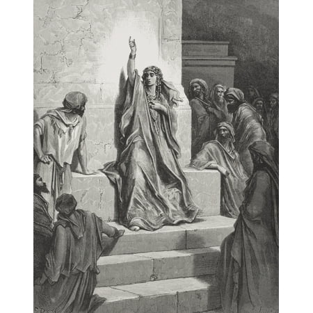 Engraving From The Dore Bible Illustrating Judges V 1 And 2 Deborah By Gustave Dore 1832-1883 French Artist And Illustrator Canvas Art - Ken Welsh Design Pics (13 x 17)