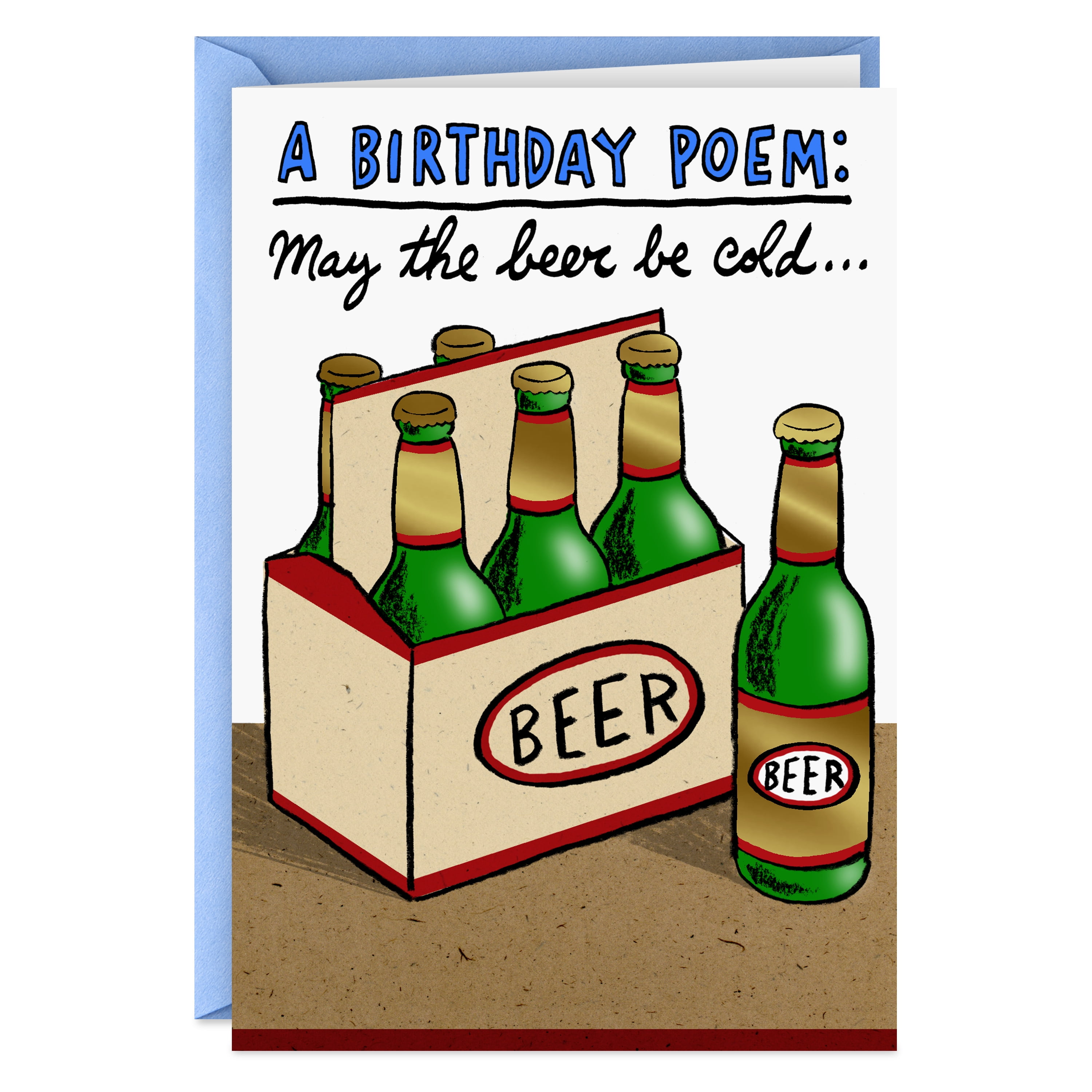 Happy Birthday Pint Lager Beer Adult Blank Greeting Card With Envelope 