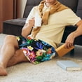 thumbnail image 6 of Rocae Colorful Flowers for Men's Soft Sleep Pajama Shorts, Waistband and Pockets, 6 of 9
