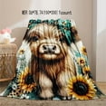 thumbnail image 5 of Cute Highland Cow Pattern Blanket, Soft Comfortable Throw Blanket, Cool Bedroom Bedding Blankets, Warm Nap Blanket for Home & Office & Camping, Soft Lightweight Blanket, 5 of 5