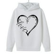 thumbnail image 4 of Girls White Valentine Hoodie with Love Heart Design, Cute Oversized Pullover for Kids, Soft Lightweight Polyester Hoodie for Teens and Everyday Casual Wear,Size 9 T, 4 of 8