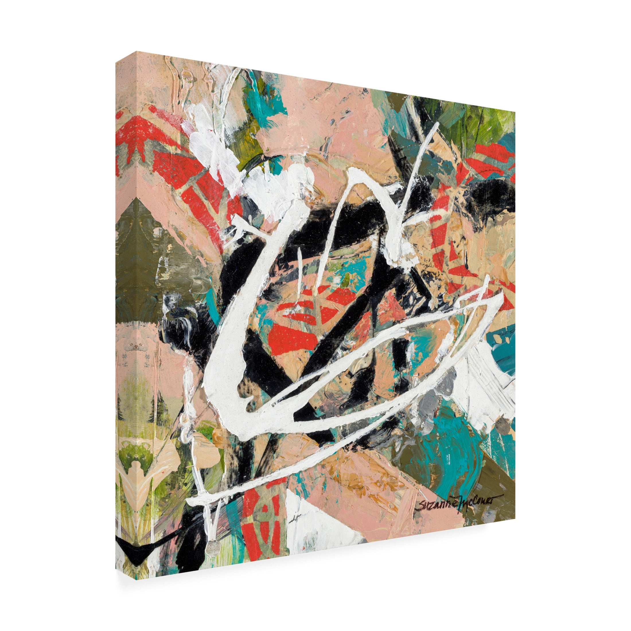 Canvas Wall Art - Suzanne McCourt 'Stacked' Wall Art for Living Room, Bedroom, or Office Décor by Trademark Fine Art - 24 x 24 Inches