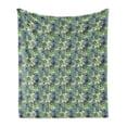 thumbnail image 1 of Floral Soft Flannel Fleece Throw Blanket, Hand Drawn Bold Flowers and Leaves Arrangement, Cozy Plush for Indoor and Outdoor Use, 60" x 80", Multicolor, by Ambesonne, 1 of 5