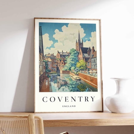 Coventry Cathedral Print: UK Cityscape Travel Poster 16x20 UNFRAMED