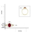 thumbnail image 4 of ANGARA Natural Oval 1.25 ct Ruby Split Shank Halo Engagement Ring in 14K Yellow Gold for Women (Size-8x6mm) | July Birthstone, Birthday, Anniversary, Jewelry Gift for Women | Natural Ruby Ring, 4 of 9
