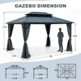 thumbnail image 7 of Al Fresco 10' X 13' Patio Hardtop Gazebo Outdoor Gazebo with Netting & Curtains for Deck Backyard All Weather Outdoor Pavilion, Brown, 7 of 7