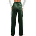 thumbnail image 2 of WREESH Womens Business Casual Pants Fashion Casual Temperament Pockets Solid Color Elastic Waist Long Pants Green, 2 of 5