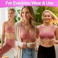 thumbnail image 6 of Seamless Support Wireless Comfort Bra - 3pc - Breathable Mesh Design, Anti-Chafing, Removable Pads, & Versatile Stretch Sports Freedom Bra - Lavender - X-Large - 5 Star Super Deals, 6 of 9