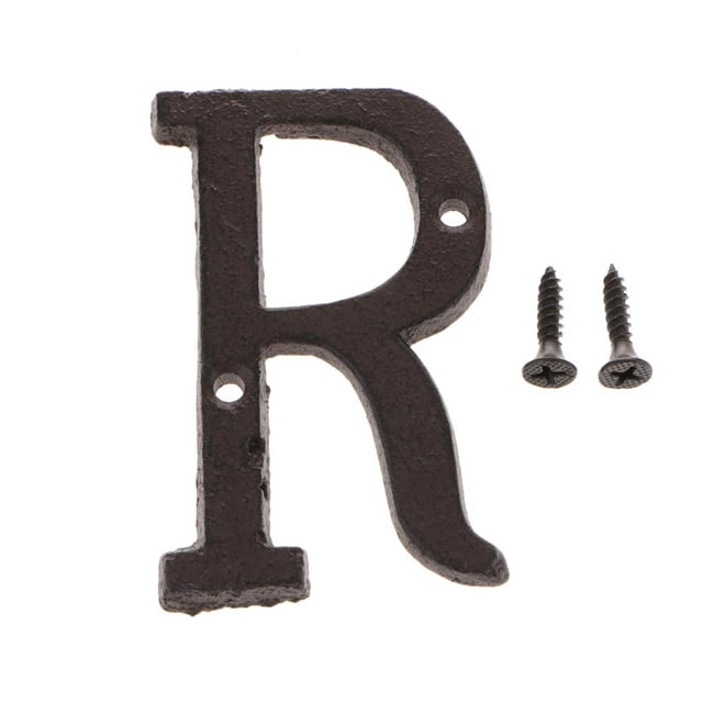 Etiqueta de Placa de Alfabeto Z con 2 Piezas Tornillos Sunnimix Color Negro