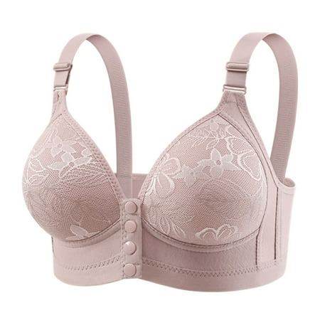 Tanghaowl Women s Fixed Cup Front Buckle Underwear For The Elderly Plus Size Bra Without Underwire Thin Tank Top Bra Bras Sports