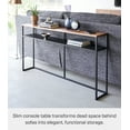 thumbnail image 2 of Yamazaki Home Long Console Table - Two Styles, Black, Steel, Shelf, Supports 11 pounds, 2 of 7