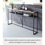 Yamazaki Home Long Console Table - Two Styles, Black, Steel, Shelf ...