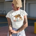 thumbnail image 2 of Mama with Retro Bear & Flowers Art Merch Gift, Tan T-Shirt, XL, 2 of 5