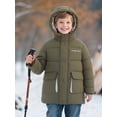 thumbnail image 5 of HILEELANG Kids Big Boys Warm Light Weight Padded Puffer Jacket with Hood Water-Resistant Winter Coat for Kids 6-13, Olive Green Outdoor Style, 5 of 11