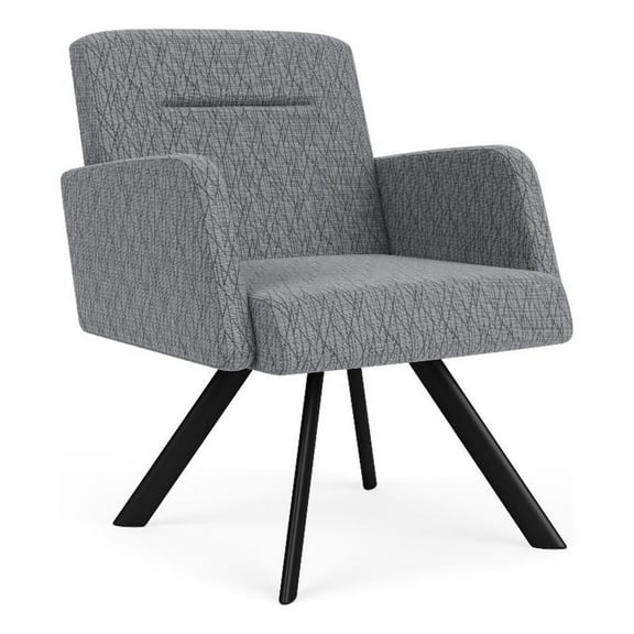 Willow Lounge Lobby Reception Waiting Guest Chair / Black Steel / Gray