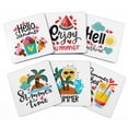 thumbnail image 1 of Inkdotpot Set of 6 Drink Coasters DecorativeNon,SlipCork Base4-inch Square PrintedCoastersEasy Clean- Summer, 1 of 8