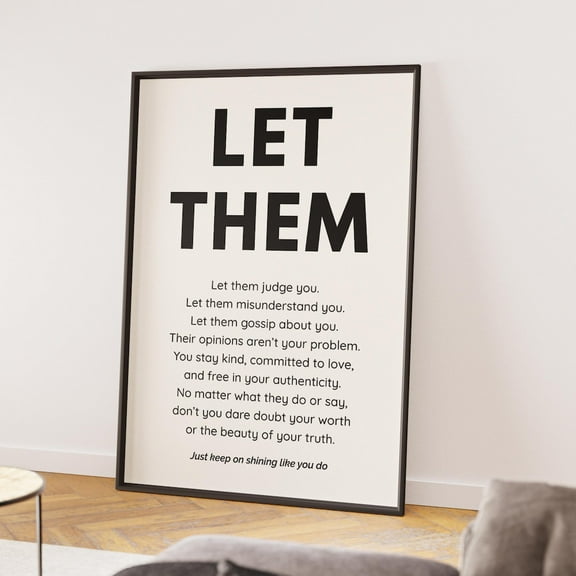 Self Love Quote Let Them Wall Art Print Poster Inspirational Poster UNFRAMED PAPER POSTER, Home Decor, Vintage Gift, Living Room Dercor