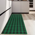 thumbnail image 4 of Green Black Checkerboard Checkered Pattern Kitchen Rug Mat,Kitchen Runner Rugs Non Skid Washable,Decorative Kitchen Floor Mats for Kitchen,Sink,Laundry,17"X47", 4 of 5