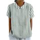 thumbnail image 2 of Fiudx Camisas de Mujer Camiseta Holgada Informal con Estampado para Mujer, Tops de Manga Corta con Cuello de Muñeca, Blusa Bonita y de Lino, 2 of 5