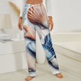 thumbnail image 3 of Seashell Art Print Winter Female Pants Flannel High Waist Women Pants Lady Warm Straight Leg Plush Trousers, 3 of 7