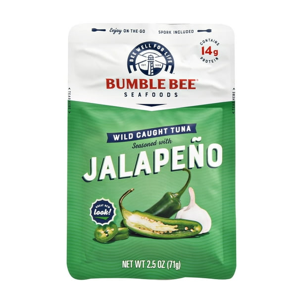 Bumble Bee Jalapeno Seasoned Tuna Fish Pouch with Spoon, 2.5 Oz Pouch
